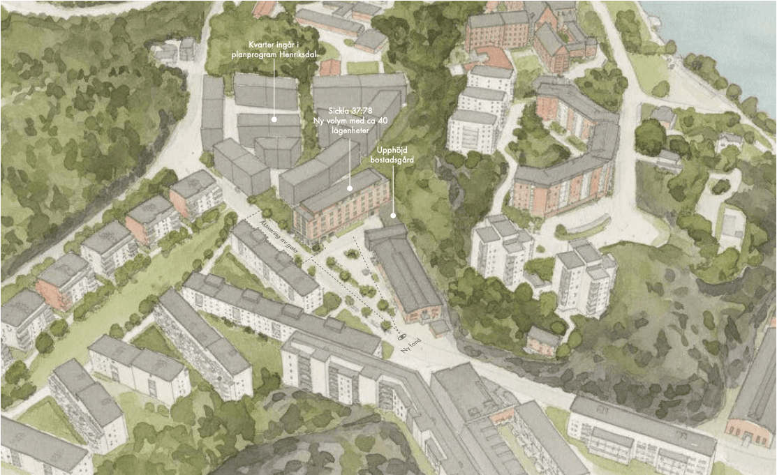 Finnboda — översiktsvy av området